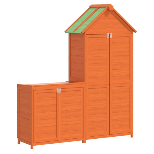 vidaXL 2 Piece Garden Tool Shed Set Brown Solid Wood Pine