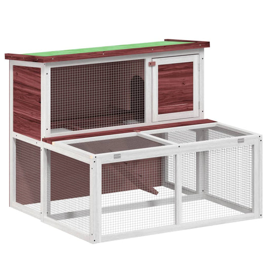 vidaXL Rabbit Hutch Mocha 102x90x84,5 cm Solid Wood Pine