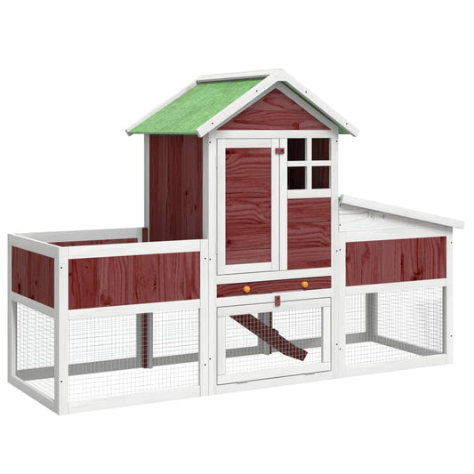 vidaXL Rabbit Hutch Mocha 170x63x113 cm Solid Wood Pine