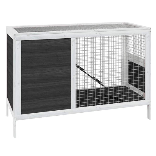vidaXL Rabbit Hutch Grey 103x44x69,5 cm Solid Wood Pine