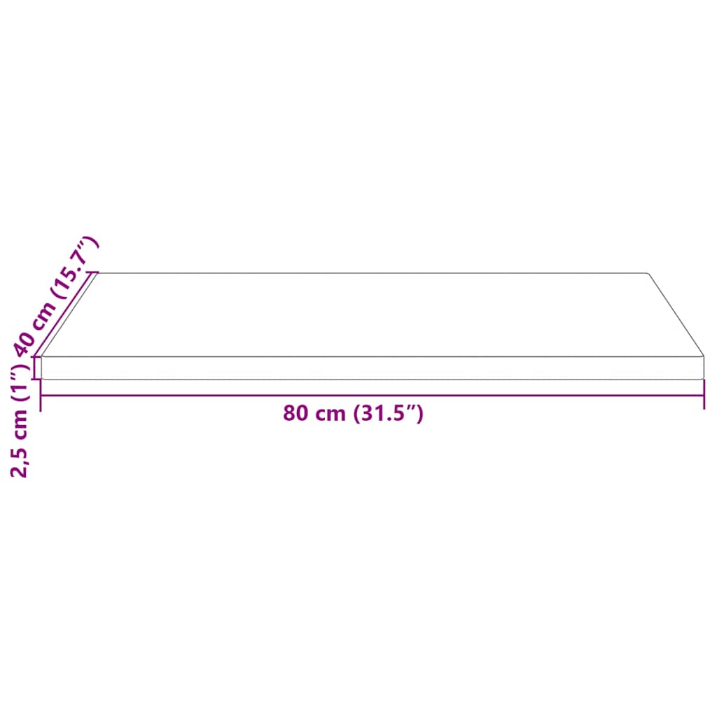 vidaXL Table Top | White | Solid Pine Wood | 80 x 40 cm