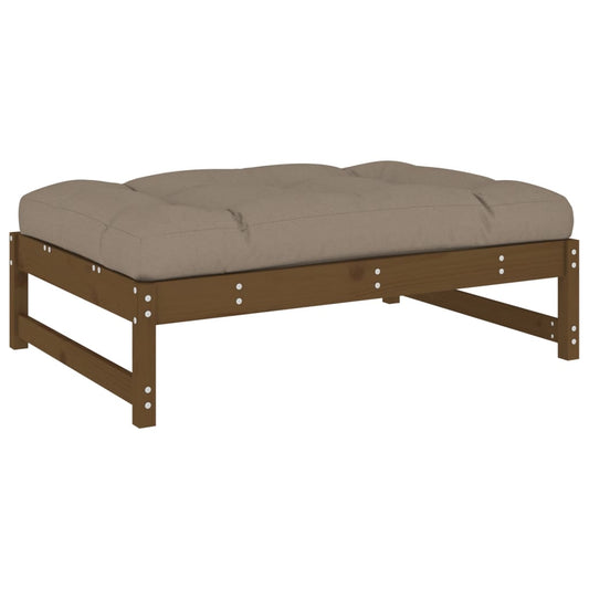 vidaXL Garden Footstool | Honey Brown, Taupe