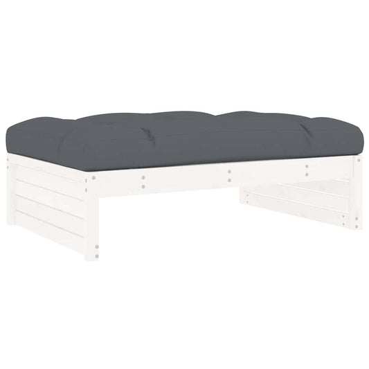 vidaXL Garden Footstool White 120x80 cm Solid Wood Pine