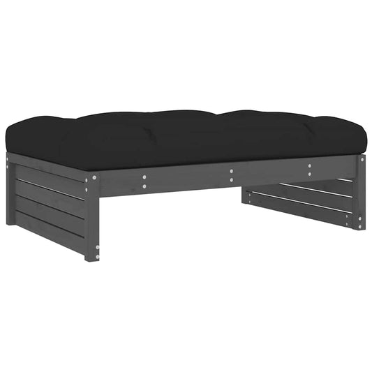 vidaXL Garden Footstool | Grey, Black