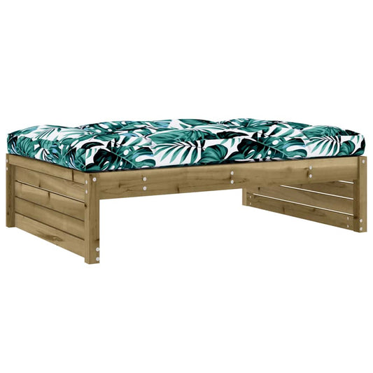 vidaXL Garden Footstool | Brown | Vacuum pressure treated pinewood | Large