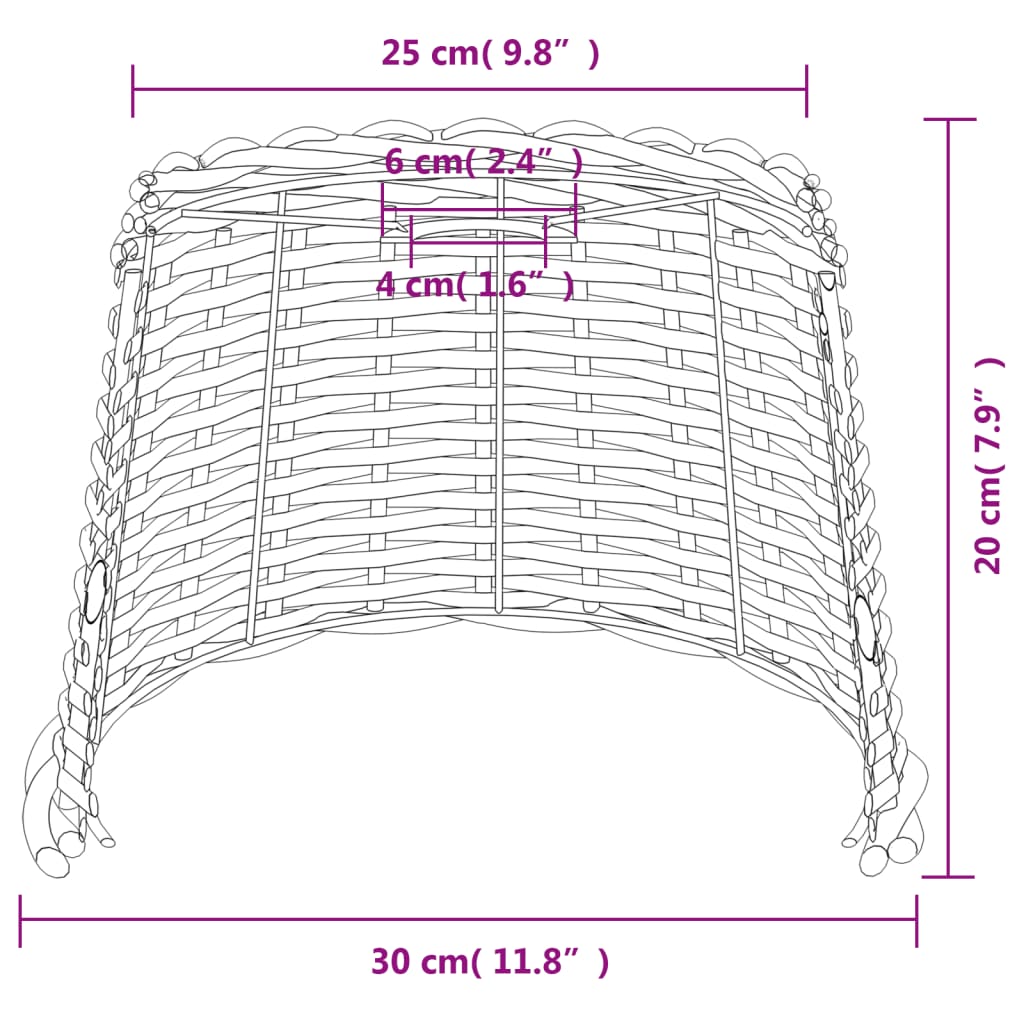 vidaXL Ceiling Lamp Shade Brown Ø30x20 cm Wicker