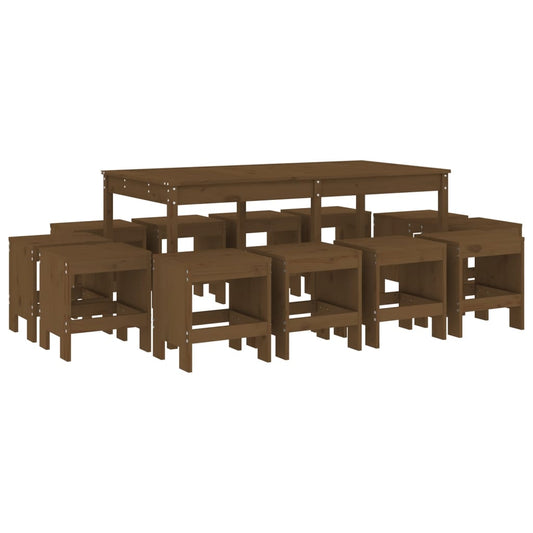 vidaXL Garden Dining Set | Honey Brown | Solid Pine Wood | Large | Seats Many