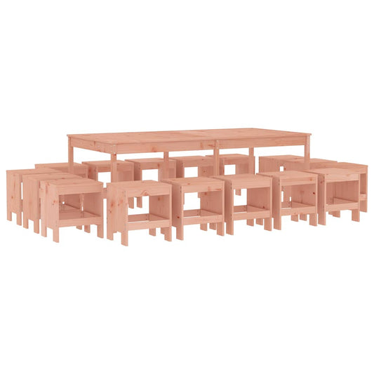 vidaXL 17 Piece Garden Dining Set Solid Wood Douglas
