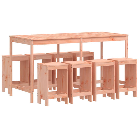 vidaXL Garden Bar Set | Natural Wood | Solid Douglas Wood | Table for 8