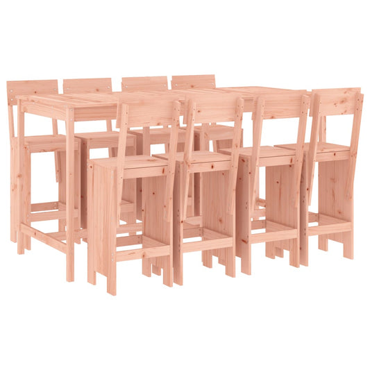vidaXL Garden Bar Set | Brown | Solid Douglas wood | Large | Footrest