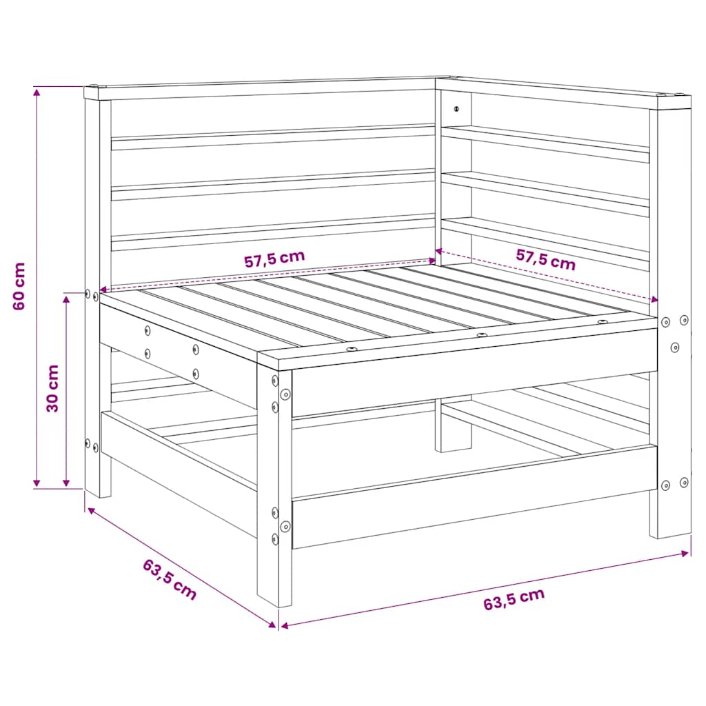 vidaXL Garden Corner Sofa Solid Wood Douglas