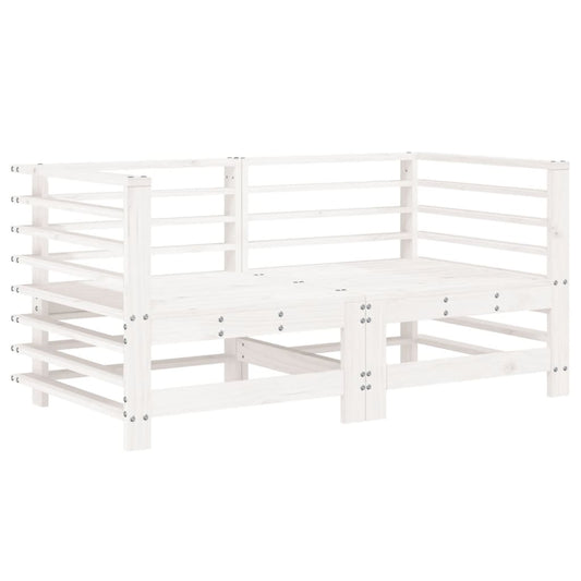 vidaXL Garden Corner Sofas 2 pcs White Solid Wood Pine