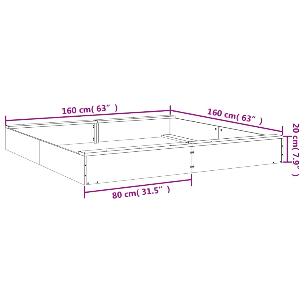 vidaXL Sandbox with Seats White Square Solid Wood Pine