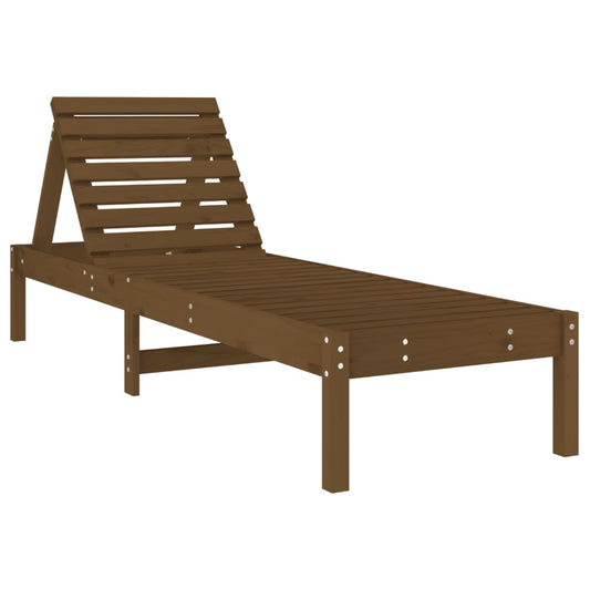 vidaXL Sun Lounger | Honey Brown | Solid Pine Wood | 199.5 x 60 x 74 cm