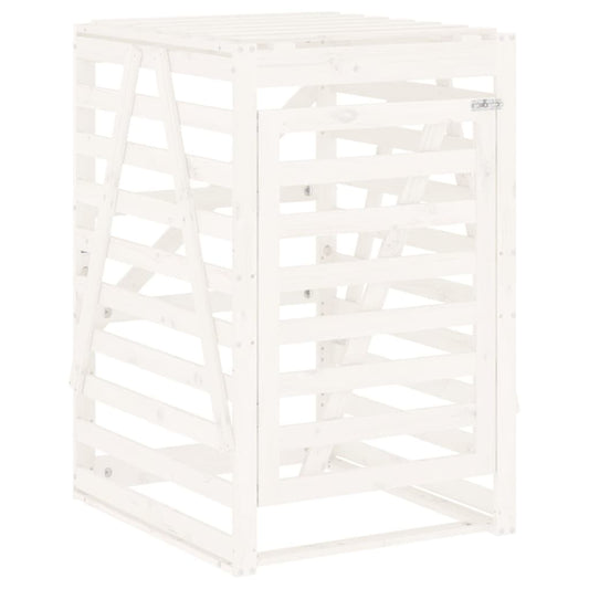 vidaXL Wheelie Bin Storage White 84x90x128.5 cm Solid Wood Pine