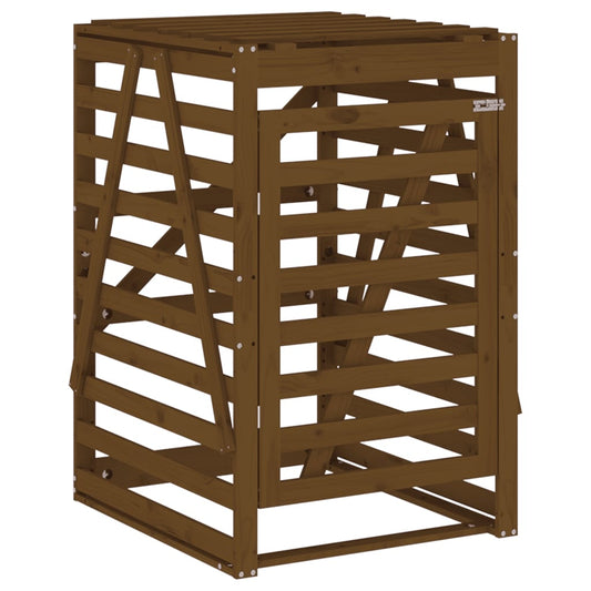 vidaXL Wheelie Bin Storage Honey Brown 84x90x128,5 cm Solid Wood Pine