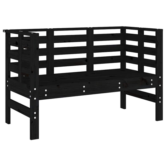 vidaXL Garden Bench Black 111,5x53x71 cm Solid Wood Pine
