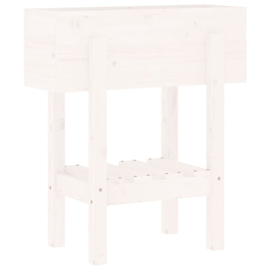vidaXL Garden Planter White 62x30x69 cm Solid Wood Pine