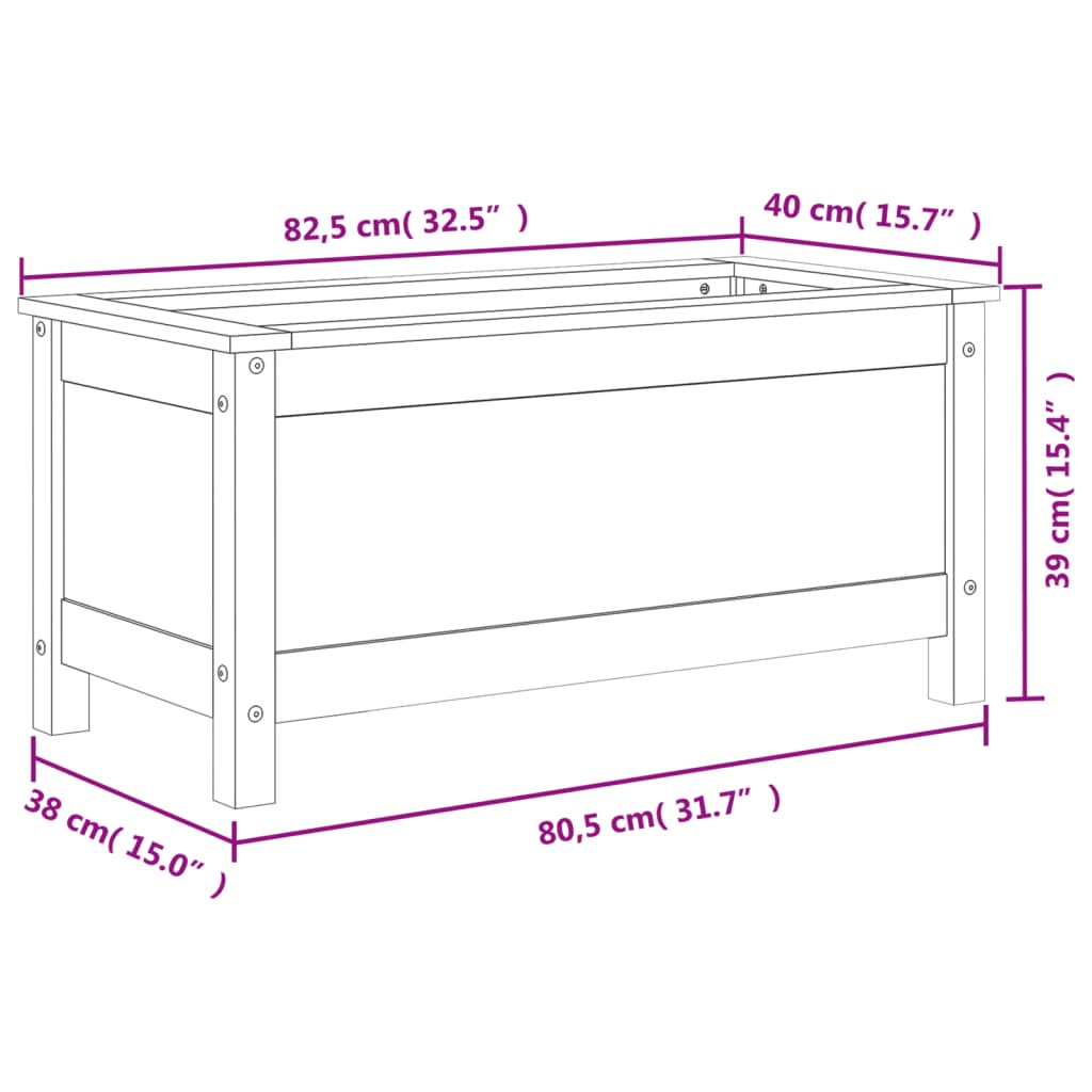 vidaXL Garden Planter 82,5x40x39 cm Solid Wood Douglas