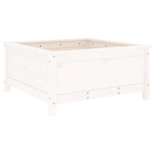 vidaXL Garden Planter White 82,5x82,5x39 cm Solid Wood Pine