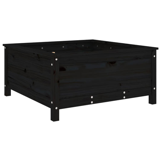 vidaXL Garden Planter Black 82,5x82,5x39 cm Solid Wood Pine