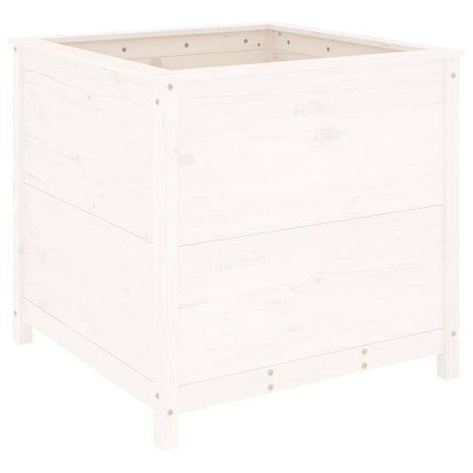 vidaXL Garden Planter White 82,5x82,5x78 cm Solid Wood Pine