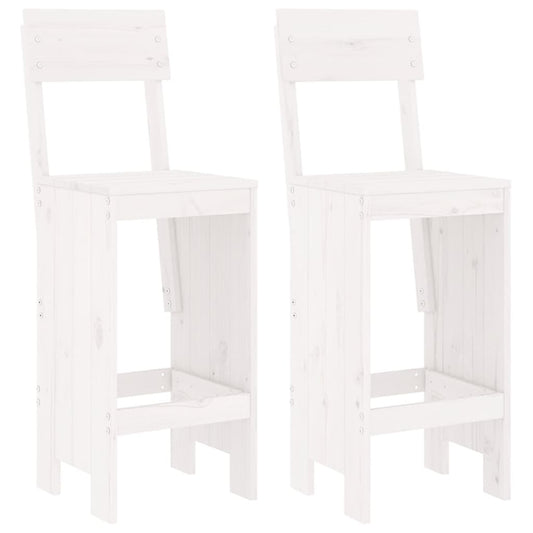 vidaXL Bar Stools 2 pcs White 40x48,5x115,5 cm Solid Wood Pine