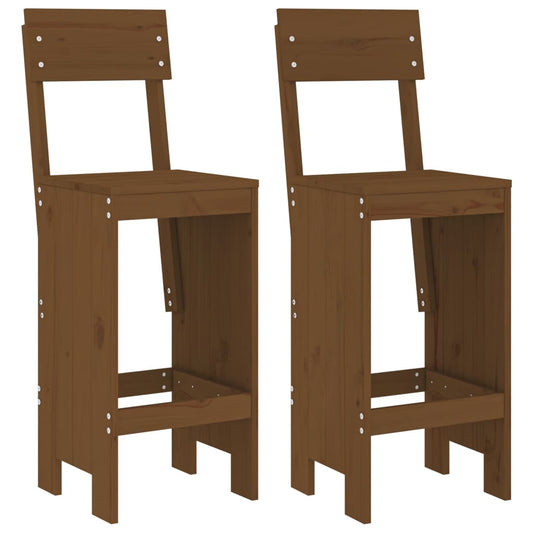 vidaXL Bar Stools 2 pcs Honey Brown 40x48,5x115,5 cm Solid Wood Pine