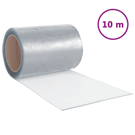 vidaXL Door Curtain Transparent 300 mmx2,6 mm 10 m PVC