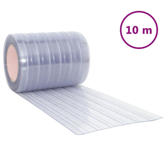 vidaXL Door Curtain Transparent 300 mmx2,6 mm 10 m PVC