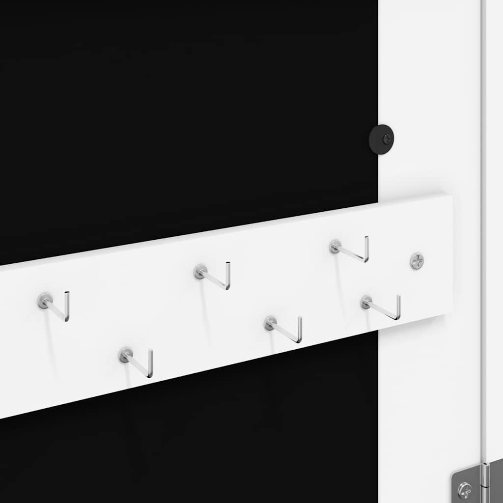 vidaXL Mirror Jewellery Cabinet with LED Lights Wall Mounted White