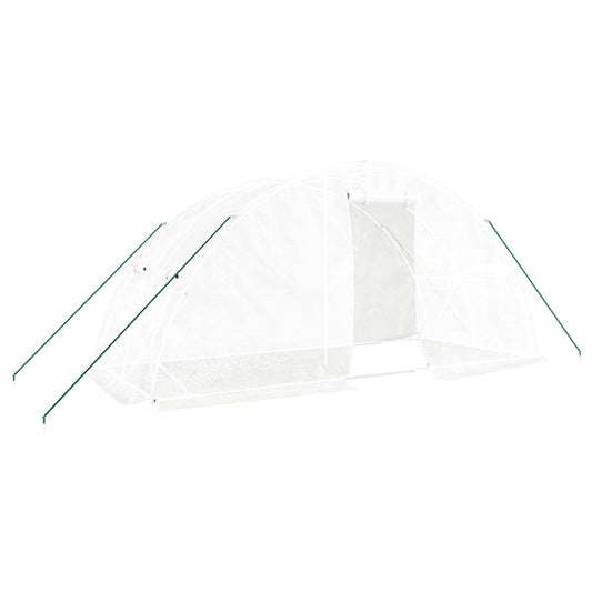 vidaXL Greenhouse with Steel Frame White 10 m² 5x2x2,3 m