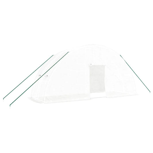 vidaXL Greenhouse with Steel Frame White 12 m² 6x2x2,85 m