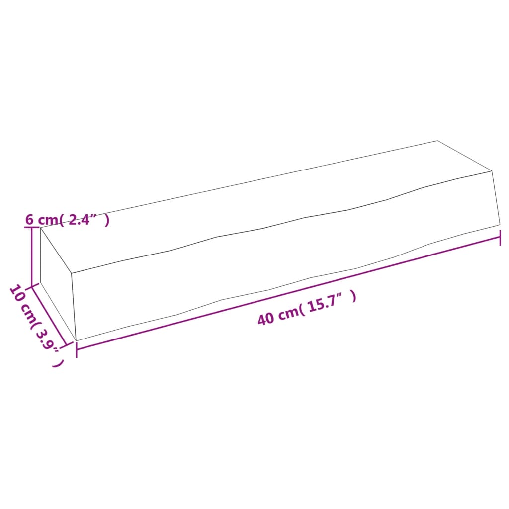 vidaXL Wall Shelf 40x10x6 cm Untreated Solid Wood Oak