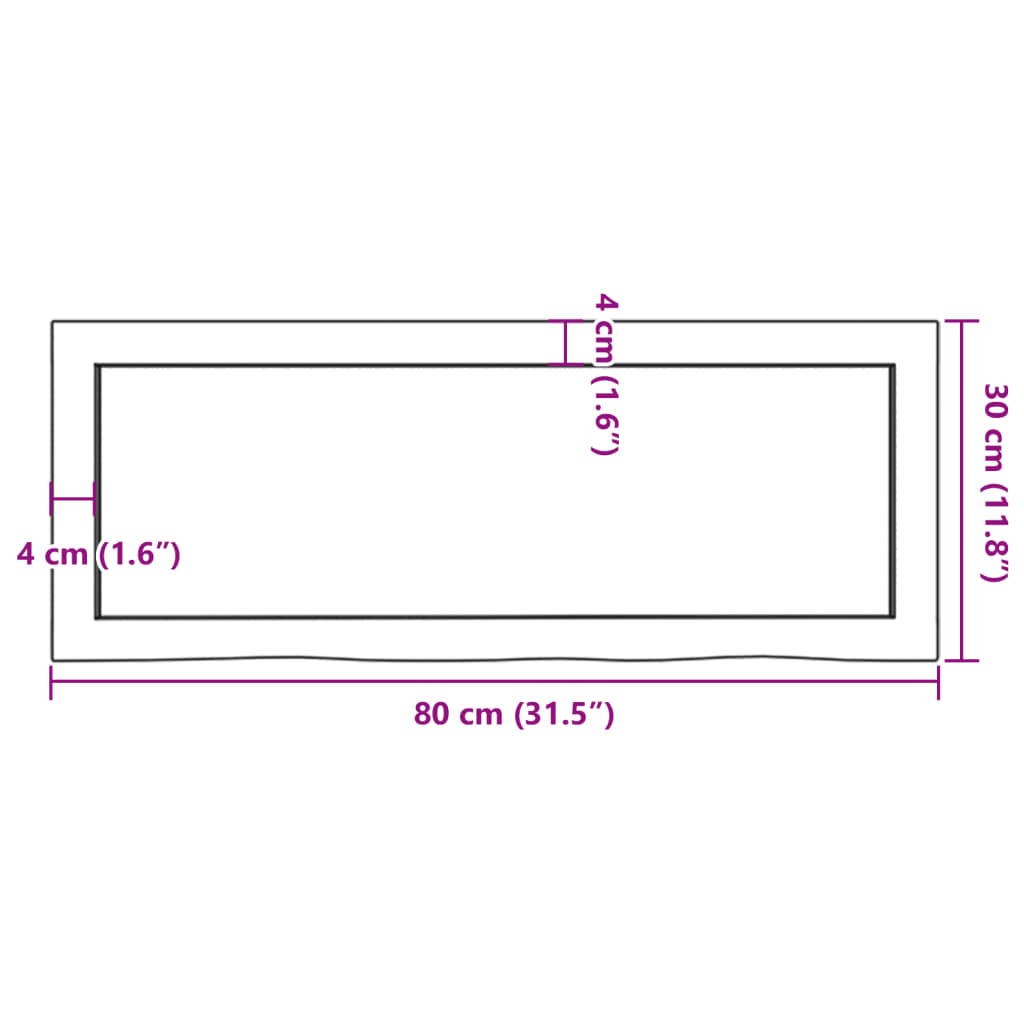 vidaXL Wall Shelf 80x30x(2-4) cm Untreated Solid Wood Oak