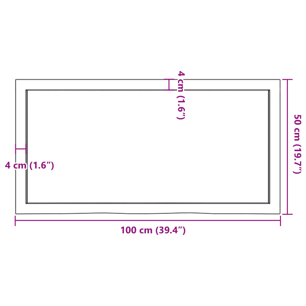 vidaXL Wall Shelf 100x50x(2-4) cm Untreated Solid Wood Oak