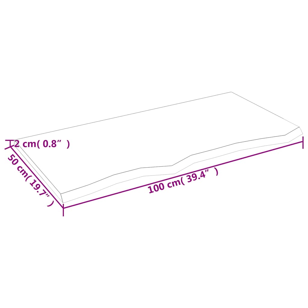 vidaXL Wall Shelf Light Brown 100x50x2 cm Treated Solid Wood Oak