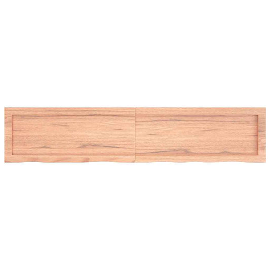 vidaXL Wall Shelf Light Brown 140x30x(2-4) cm Treated Solid Wood Oak
