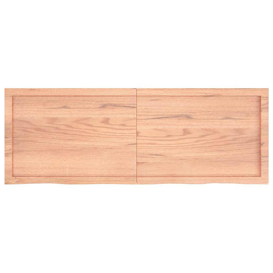 vidaXL Wall Shelf Light Brown 140x50x(2-6) cm Treated Solid Wood Oak