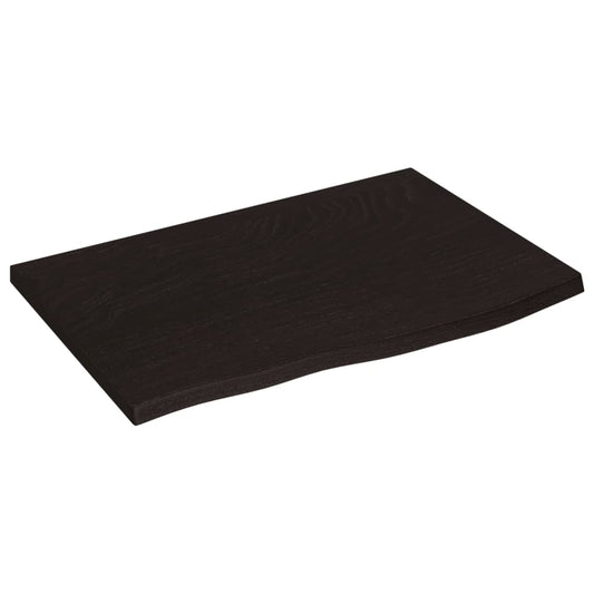 vidaXL Wall Shelf Dark Brown 60x40x2 cm Treated Solid Wood Oak