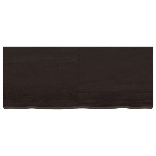 vidaXL Wall Shelf Dark Brown 120x50x(2-6) cm Treated Solid Wood Oak