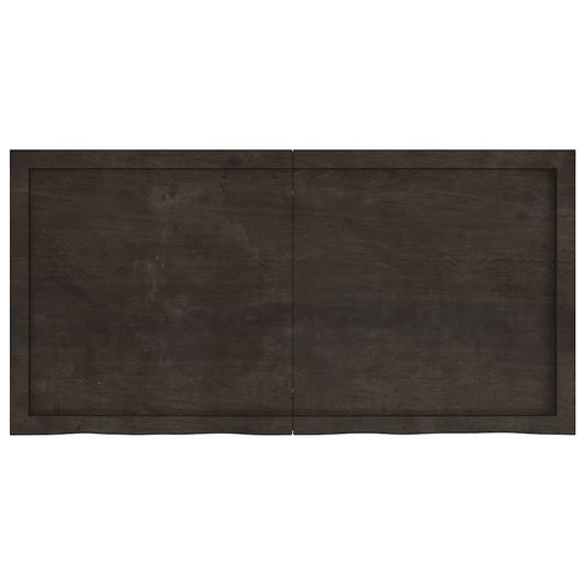 vidaXL Wall Shelf Dark Brown 120x60x(2-4) cm Treated Solid Wood Oak