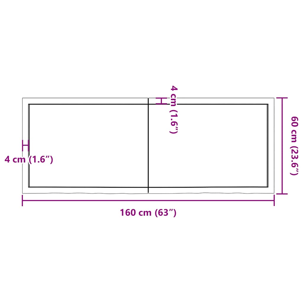 vidaXL Wall Shelf Dark Brown 160x60x(2-6) cm Treated Solid Wood Oak