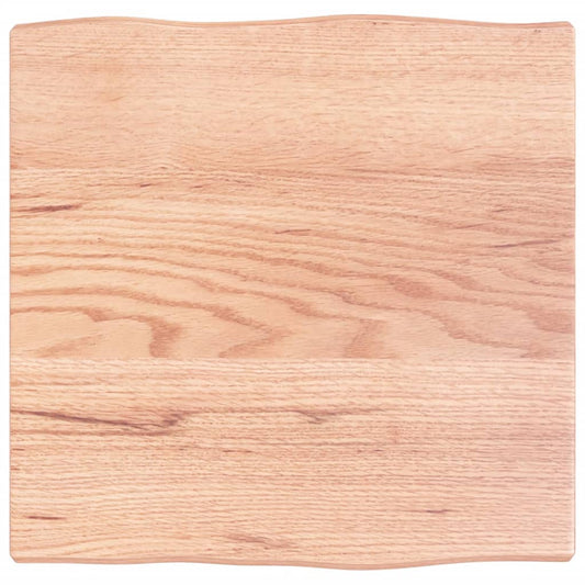 vidaXL Table Top Light Brown 40x40x2 cm Solid Wood Oak Live Edge
