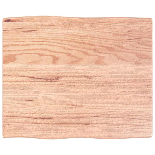 vidaXL Table Top Light Brown 60x50x2 cm Solid Wood Oak Live Edge