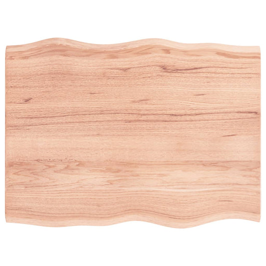 vidaXL Table Top Light Brown 80x60x2 cm Solid Wood Oak Live Edge