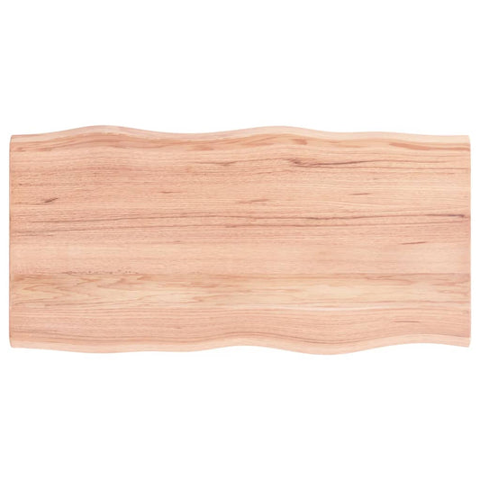 vidaXL Table Top Light Brown 100x50x2 cm Treated Live Edge