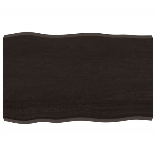 vidaXL Table Top Dark Brown 80x50x(2-6)cm Treated Solid Wood Live Edge