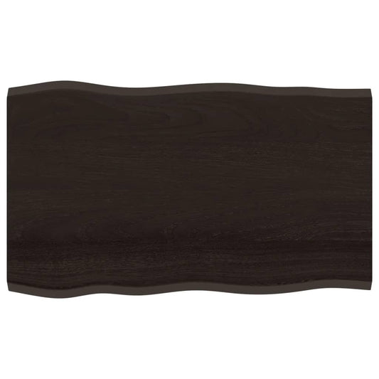 vidaXL Table Top Dark Brown 100x60x2 cm Solid Wood Oak Live Edge