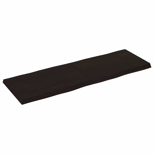 vidaXL Table Top Dark Brown 120x40x(2-4) cm Treated Solid Wood Live Edge